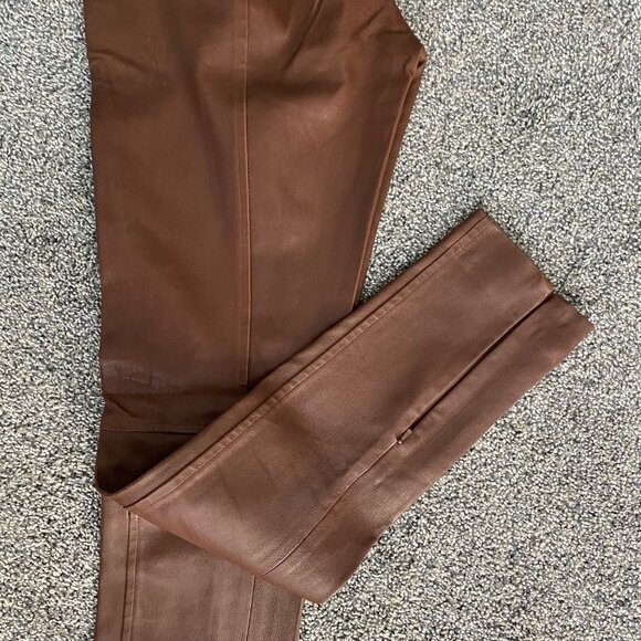 Ralph Lauren Brown Leather Leggings (Medium) NWT - Picture 4 of 5